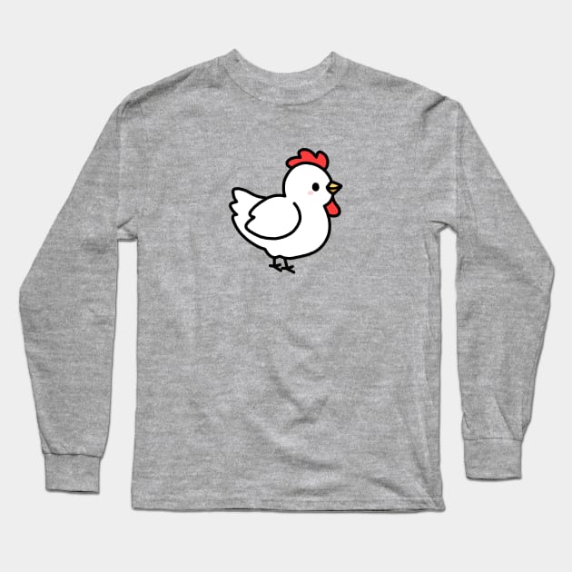 Chicken Long Sleeve T-Shirt by littlemandyart